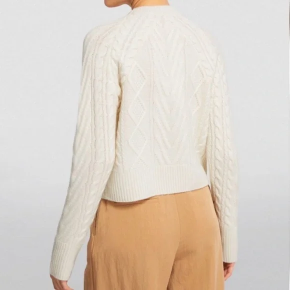 Rag Bone Pierce Cashmere Cable-Knit Sweater In Ivory Size Small
